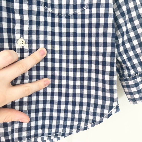 Old Navy Blue and White Gingham Button Down Shirt - Picture 2 of 2